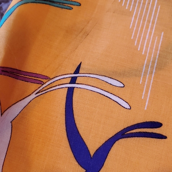 80s Border Print Tropical Fabric - Picture 2 of 5